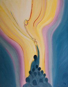 At every Mass we reach up and meet the Father through the Sacrifice of Christ our Head, bound together with each other and with Him by Elizabeth Wang