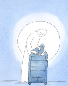 At the Easter Vigil, Christ leaned over my chair, showing how delighted by Elizabeth Wang