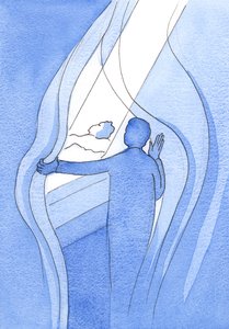 By our fervent prayers to Our Blessed Lady, it is as though we hold aside the strands of darkness, to let Heaven