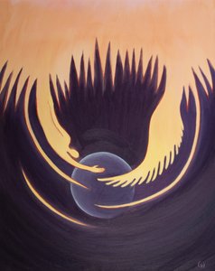Christ and the Holy Spirit are like two arms from the Father which embrace the Earth by Elizabeth Wang