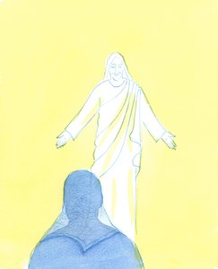 Christ gazed upon me with immense love and tenderness, as I expressed my contrition and love by Elizabeth Wang
