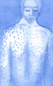 Christ in His Passion was mocked and humiliated; His whole body was raw and bleeding after the scourging by Elizabeth Wang