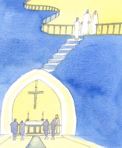 Christ invites us to appear at the altar rail, to receive Holy Communion; and at the end of life to appear at the rail at the edge of Heaven, made holy and ready to enter