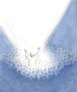 Christ is Present here with us at the Mass, truly human, from our midst offering His sublime Sacrifice on behalf of His brothers and sisters. by Elizabeth Wang