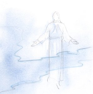 Christ is hidden behind two veils by Elizabeth Wang