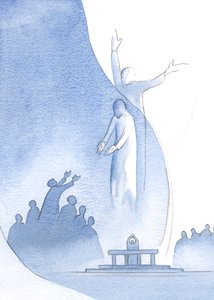 Christ is truly one with us, by His flesh and blood, and also one with the Father because of His divinity by Elizabeth Wang