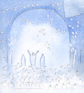 During the Holy Sacrifice, we join the tremendous joy and mutual love of all the saints, and of our dear departed relatives and friends by Elizabeth Wang