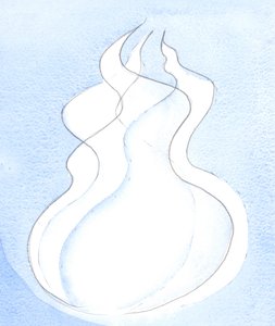 Each Divine Person, each flame, possesses the same Divine Nature. Together they are one God, one Fire, 2002 by Elizabeth Wang