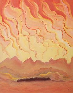 God is like a mighty fire of love. Aware of human frailty, He revealed Himself to His people little by little, lest He destroy them by His glory by Elizabeth Wang