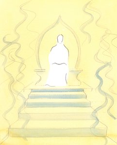 God the Father dwells in Heaven amidst the Fire of glory which He is; and it is before His throne that souls are brought for judgement by Elizabeth Wang