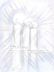 I saw Jesus clearly, His Holy Mother by His side, and Saint Joseph beside Her. Christ gives them to us, as helpers and examples by Elizabeth Wang