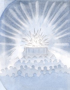 I saw the white fire of sacrifice on the altar, and the radiance and glory of the true Sacrifice of Christ by Elizabeth Wang