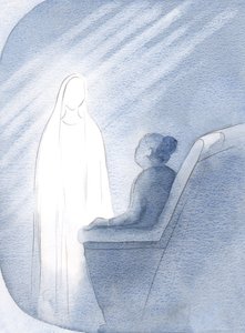 I stayed in prayer with the Virgin Mary, this queen and true mother, asking Her help for the church and for the world