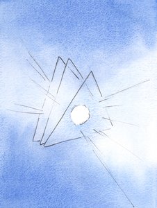 I was shown a symbol of the Holy Trinity: three triangles, with a fire like molten lava (representing Divine Love) at the heart of each by Elizabeth Wang