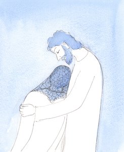 In Holy Communion, Christ can draw us close so that we can rest our head on His breast, like St by Elizabeth Wang