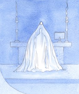 Jesus is God-with-us, at the consecration, veiling His glory, yet all the glory hidden from us here is here offered to the Father