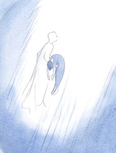 Once, Christ swiftly embraced a departed soul after its purification, lifting it - like a newborn baby just delivered - high towards Heaven.
