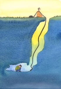 Our prayer is like a lifeline let down from Heaven to help those lost and trapped in difficulties by Elizabeth Wang