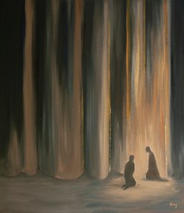Our prayers, even in darkness, unite us with Jesus, who prepares us for the Heavenly glory that lies behind the curtain by Elizabeth Wang