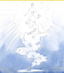 Our prayers for others rise up like letters carried on a cloud of incense to the floor of Heaven, to God the Holy Trinity, bearing all the names of our dear ones by Elizabeth Wang