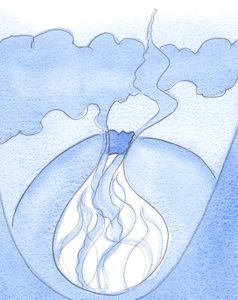 Someone who bears a fire of faith within, but whose progress is blocked by sin, is like a volcano which emits not fire, but acrid smoke by Elizabeth Wang
