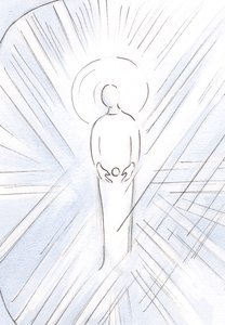 St Anne conceived in her womb the Immaculate One, like a host; the Virgin Mary, who would become the Mother of God by Elizabeth Wang