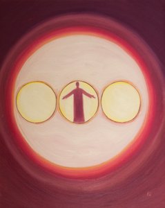 The Blessed Trinity can be seen as a Triple Light with Christ the God-man at the centre, 2003 by Elizabeth Wang