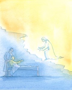 The Process of Dying: Dying is a sort of labour. Christ is waiting to welcome each of His faithful children who will enter Heaven after a time in the 