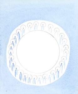 The Three Divine Persons are united and active in the unity of the Godhead, as if circling in unceasing communion by Elizabeth Wang