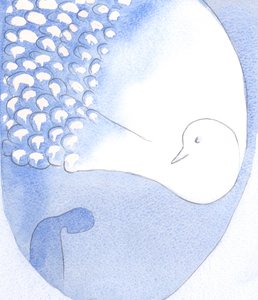 The most Holy Spirit - seen as a beautiful bird with dazzling white feathers - is present and at work in us by Elizabeth Wang