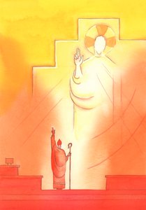Through each Bishop who is in communion with the Pope, God the Father sanctifies, teaches and guides us