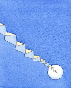 We imitate Christ, Who painfully climbed a stairway towards Pilate, as we ascend a holy stairway from earth to Heaven, trying by God