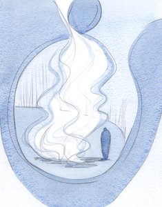 What a bonfire of grace, when we uncover and place before Christ all our faults and weaknesses. by Elizabeth Wang