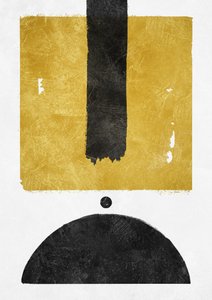 Golden Black Geometric Forms