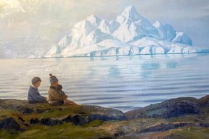 People in Summer at Disco Bay, West Greenland by Emanuel A. Petersen