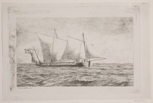 A Gunboat by Emanuel Larsen