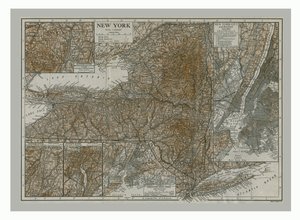 Map of New York, c1900s