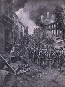 The invasion of Brest-Litowski by German troops, from The Illustrated History of the World War 1914-1915 pub. by Union Berlagsefellfchaft