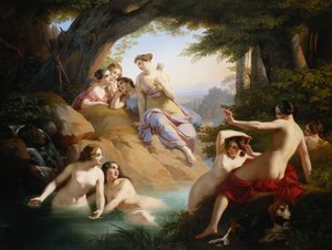 Diana and Nymphs Bathing by Emil Jacobs