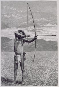 A Veddah of Ceylon Shooting with the Bow, from 