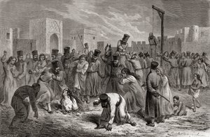 Adulterers Being Stoned and Hung in Turkey, illustration from 