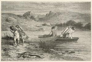 Fishermen in the Stone Age by Emile Antoine Bayard