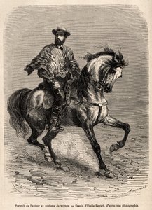 Portrait of the Author on His Mount by Emile Antoine Bayard