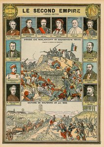 Second Empire 1852 to 1870 - capture of Malakoff 8 September 1855 - victory of Solferino 24 June 1859 - Emile Ollivier, Baron Haussmann, Napoleon III, Imperator Eugenia, Pope Pius IX, Marshal Niel, Victor Emmanuel II of Italy. by Emile Antoine Bayard