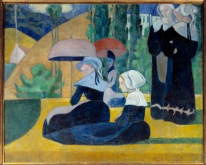 Bretons with Umbrellas by Emile Bernard