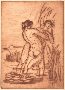 Couple Standing in Water by Emile Bernard