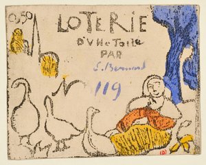 The Woman with Geese [Lottery Ticket] [Proof a] by Emile Bernard