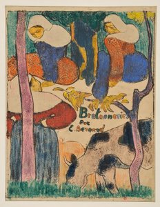 Three Women and a Cow in a Meadow