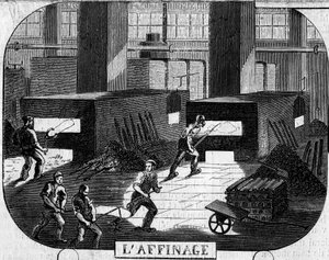 Forges de la Franche Comté: refining with puddler ovens. Factory of Fraisans, Jura (39)