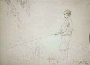 Young Boy Fishing